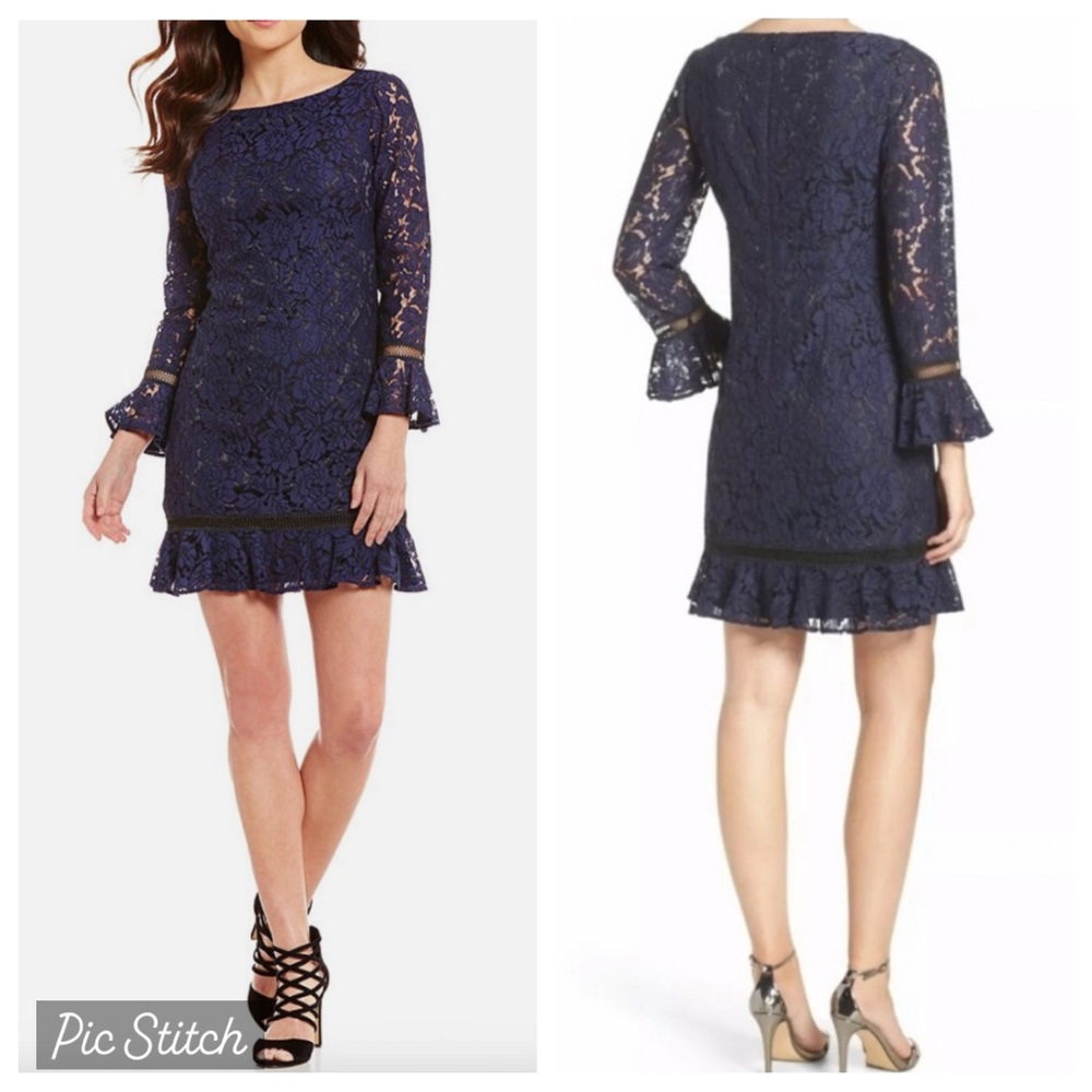 Eliza J lace overlay shift dress